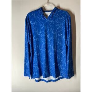 1764 Signature Men's Lightweight Hoodie Blue White Smoke n Mirrors Size Large